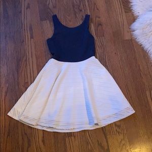 Girls navy and white dress